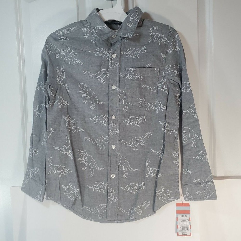 Boys M 8/10 Button-Up Long-Sleeve NWT Cat & Jack